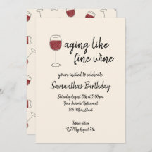 Aging Like Fine Wine Red Wine Glass Birthday