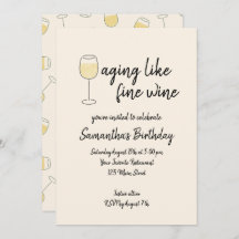 Aging Like Fine Wine White Wine Glass Birthday