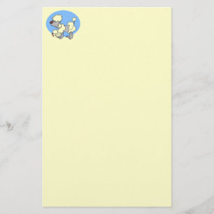 Aging Poodle Cartoon Stationary Stationery
