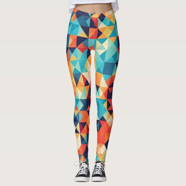 Agkistrodon Contortrix Mosaic Colourful Personal Leggings (Front)