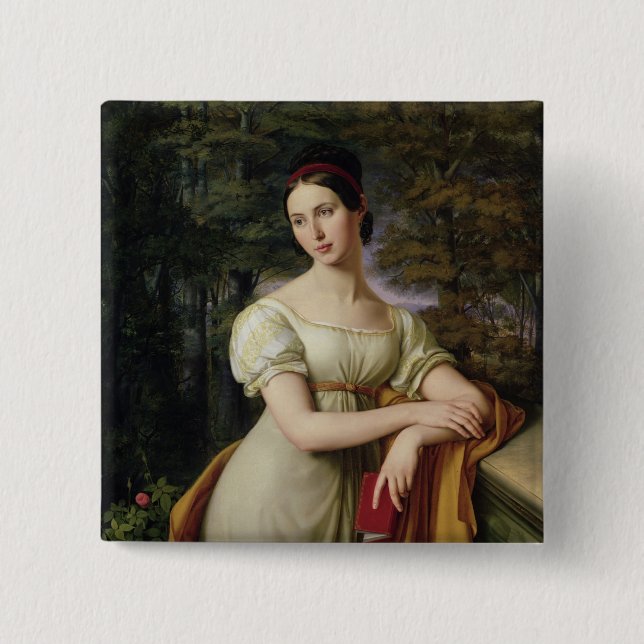 Agnes Rauch , 1825 2 Inch Square Button (Front)
