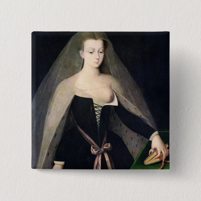 Agnes Sorel 2 Inch Square Button (Front)