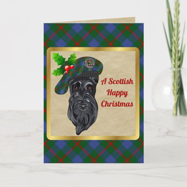 Agnew Badge & Tartan Personalized Xmas Card (Front)