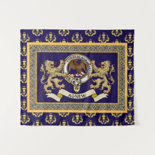 Agnew Clan Badge Personalized Blue Tapestry
