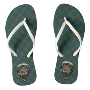 Agnew Clan Badge & Tartan Flip Flops