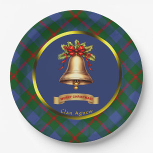 Agnew Tartan Personalized Christmas Paper Plate