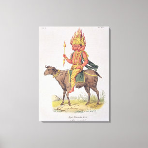 Agni, God of Fire, engraved by Charles Etienne Pie Canvas Print
