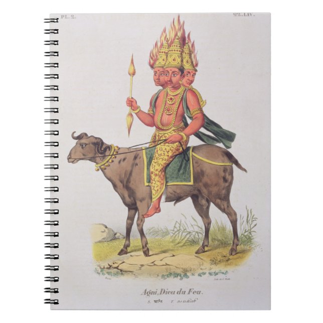 Agni, God of Fire, engraved by Charles Etienne Pie Notebook (Front)