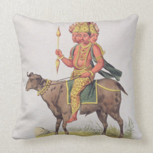 Agni, God of Fire, engraved by Charles Etienne Pie Throw Pillow