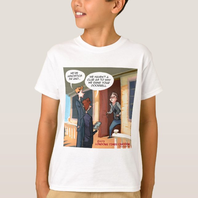 Agnostic Missionaries Funny T-Shirt (Front)