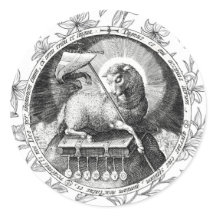 Agnus Dei Agneau de Dieu Autocollant Rond