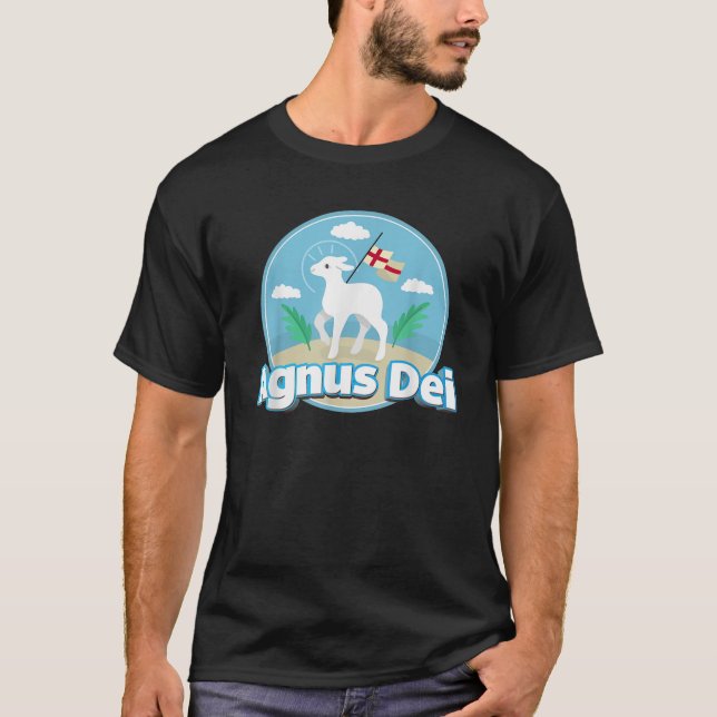 Agnus Dei Lamb God Traditional Latin Mass Catholic T-Shirt (Front)