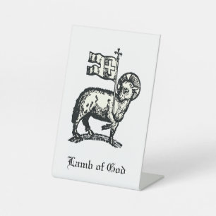 Agnus Dei The Paschal Lamb of God Fine Art  Pedestal Sign