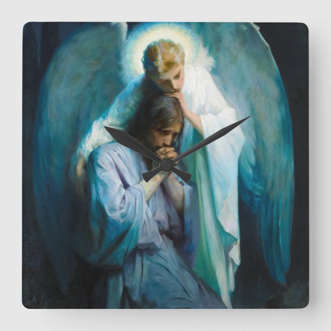 Agony in the Garden, 1898 by Frans Schwartz Square Wall Clock (Front)