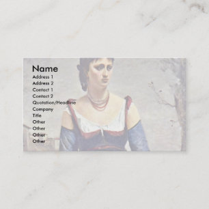 Agostina The Italian By Corot Jean-Baptiste-Camill Business Card