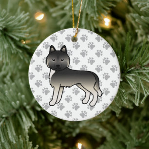 Agouti Siberian Husky Cute Cartoon Dog Ceramic Ornament