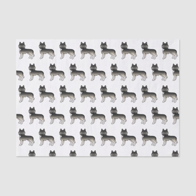 Agouti Siberian Husky Cute Dog Pattern Tissue Paper (Front)