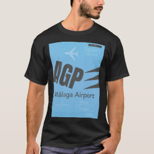 Agp Malaga Airport Design Blue T-Shirt