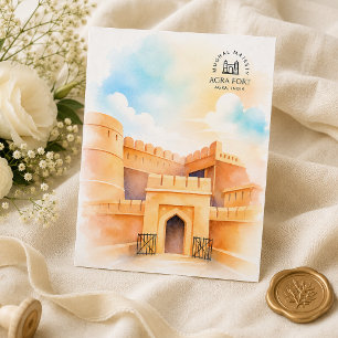 Agra Fort India Architecture Landscape Holiday Postcard