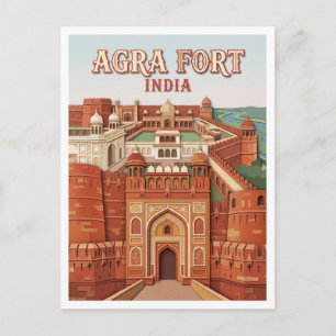 Agra Fort India Postcard