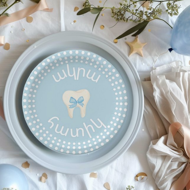 Agra Hadig-Armenian First tooth Paper Plate (Agra Hadig Armenian Letters, First Tooth party)