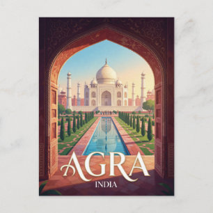 Agra India Taj Mahal Travel Postcard