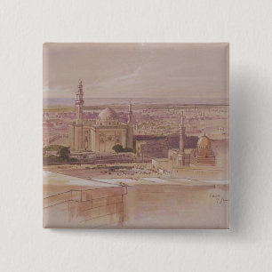 Agra Mosque, Cairo, 1849 2 Inch Square Button