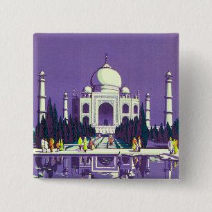 Agra ~ Taj Mahal 2 Inch Square Button