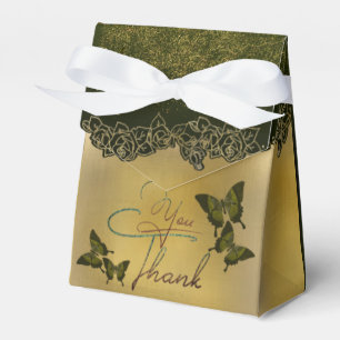 Agradecimiento verde con rosas favor box