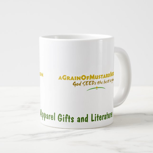 Agrainofmustardseed.com Logo Large Coffee Mug (Front Right)