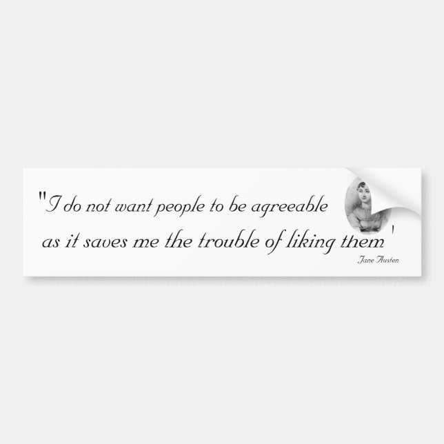 Agreeable People: Quotable Jane Austen Bumper Sticker (Front)