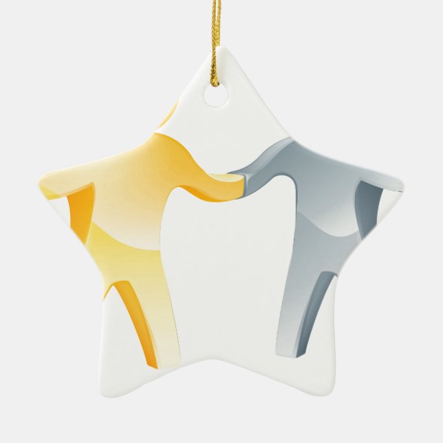 Agreement concept ceramic ornament (Front)