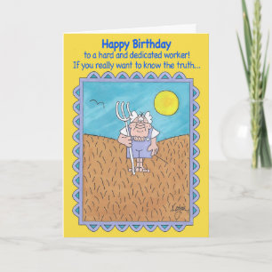 AGRICULTEUR DANS la carte d'anniversaire de CHAMP