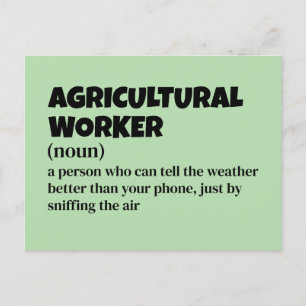 Agricultural Humour – Funny Worker Definition Holiday Postcard