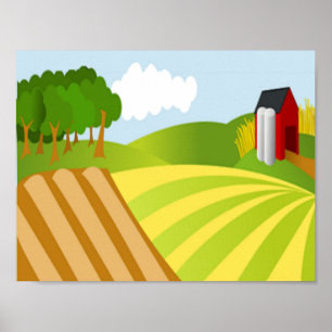 agricultural land drawing poster