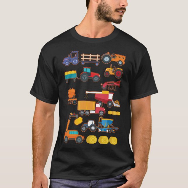 Agricultural Machinery Boys Tractor Lover T-Shirt (Front)