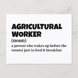 Agricultural Worker – Funny Definition Holiday Postcard