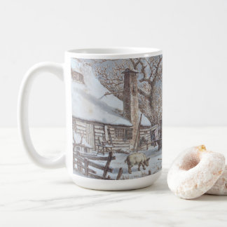 AGRICULTURE EN HIVER 1786 Mug de Noël d'art Vintag