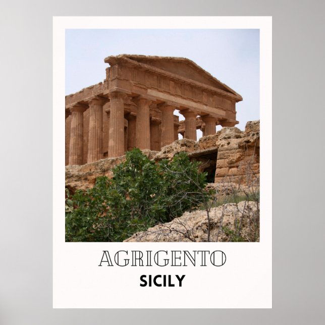 Agrigento Sicily Italy Travel Poster (Front)