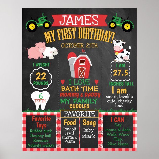 Agritourisme Barnyard 1er Anniversaire Poster (Devant)