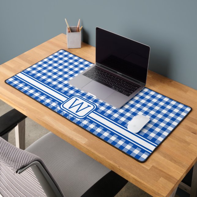 Agritourisme Bleu et Blanc En vichy Plaid Monogram (Bureau 2)