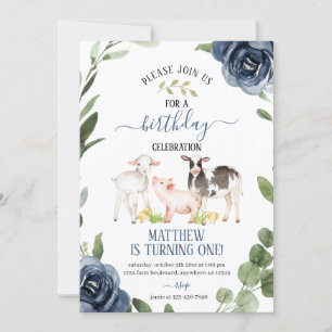 Agritourisme Invitation d'anniversaire avec fleurs