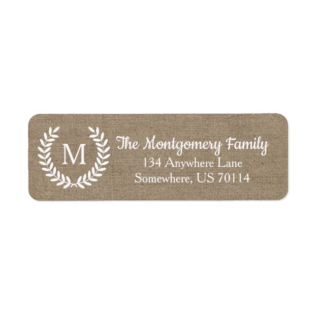 Agritourisme rustique Laurels Faux Burlap (Devant)