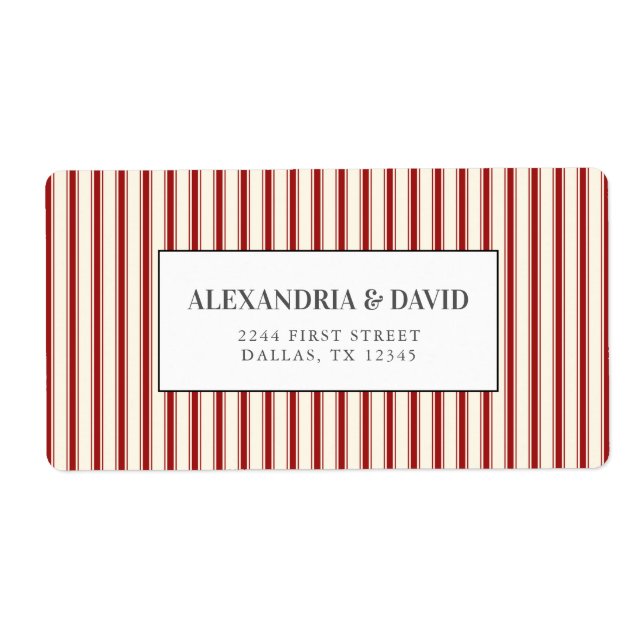 Agritourisme rustique Vintage Ticking Rouge (Devant)