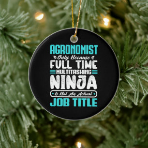 Agronomist Job Title Profession Funny Agronomy Ceramic Ornament