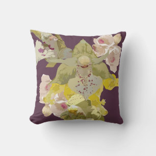 Agrostophyllum orchids throw pillow