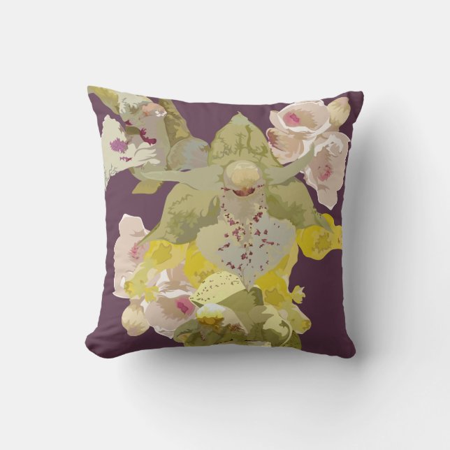 Agrostophyllum orchids throw pillow (Front)
