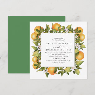 agrumes orange aquarelle faire-part de mariage flo