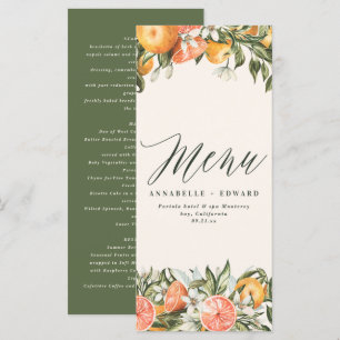 Agrumes orange botanique moderne menu rustique
