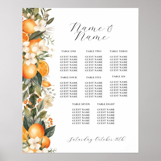 Agrumes Tableau 8 Mariage assis Oranges florales O (Devant)
